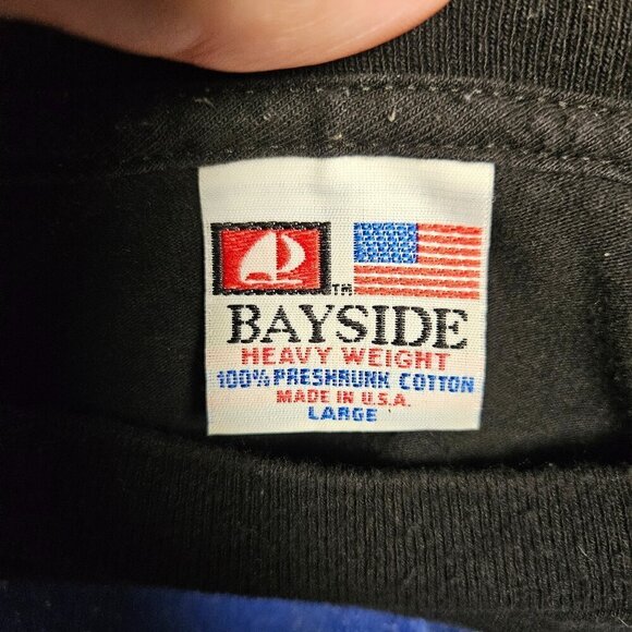 Vintage US Marines Semper Fi Eagle Graphic Pullover Sweatshirt Bayside L Cotton - Picture 3 of 8